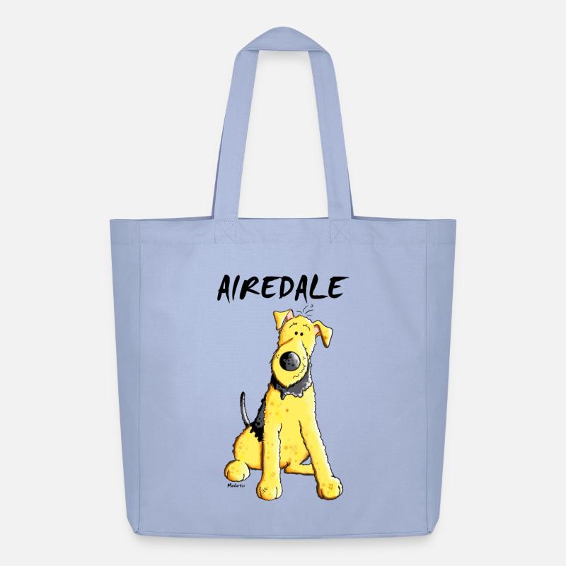 Witziger Airedale Terrier - Midweight recycelter Stoffbeutel von Stanley/Stella - Sky