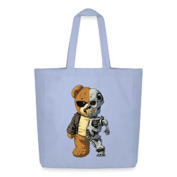 Ours Robot Cyborg - Tote bag Stanley/Stella Midweight recyclé - ciel - Devant
