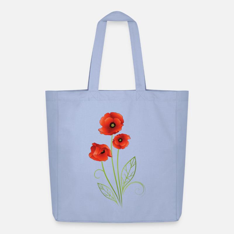 Rote Mohnblumen Mohn Sommer - Midweight recycelter Stoffbeutel von Stanley/Stella - Sky