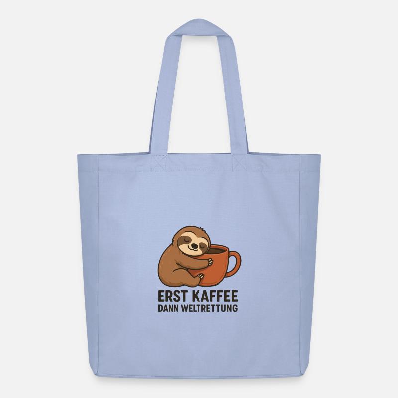 Erst Kaffee Dann Weltrettung - Midweight recycelter Stoffbeutel von Stanley/Stella - Sky