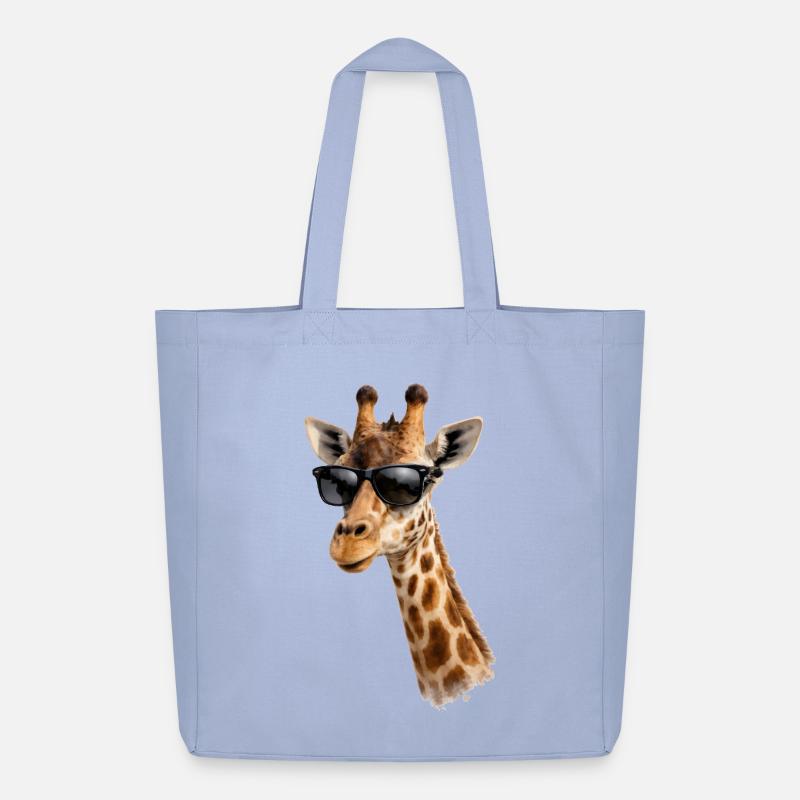 Coole Giraffe mit Sonnenbrille  - Midweight recycelter Stoffbeutel von Stanley/Stella - Sky