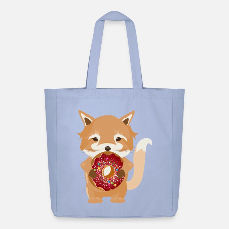 zauberhafter kleiner Fuchs mit leckeren Donut - Midweight recycelter Stoffbeutel von Stanley/Stella - Sky
