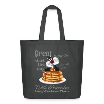 Looney Tunes Pancakes Mit Spruch Und Sylvester Cat - Midweight recycelter Stoffbeutel von Stanley/Stella -  - Vorne