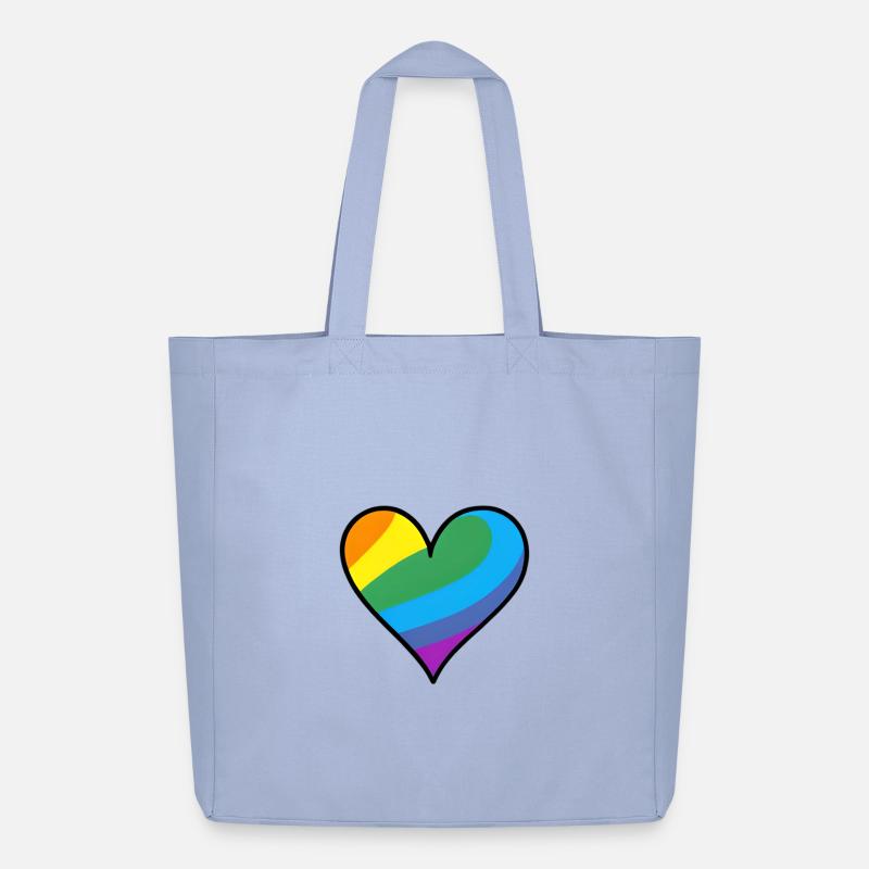 Regenbogenherz Pride Print - Midweight recycelter Stoffbeutel von Stanley/Stella - Sky
