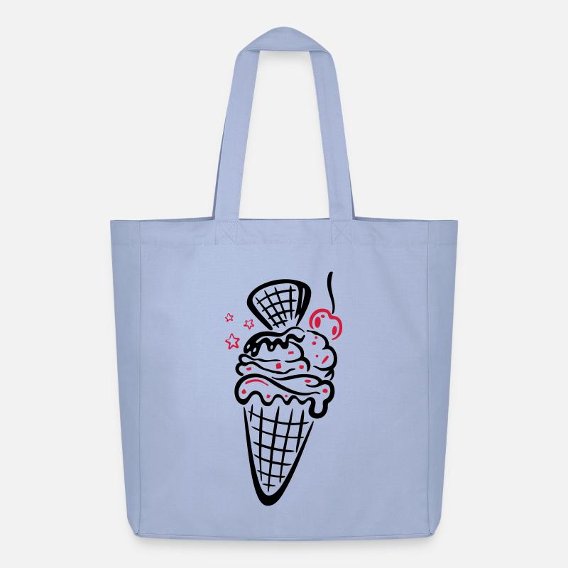Eis, ice, Eiswaffel mit Kirsche - Tote bag Stanley/Stella Midweight recyclé - ciel