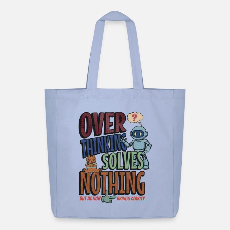 Over Thinking Solves Nothing - Midweight Recycled Tote Bag by Stanley/Stella - sky