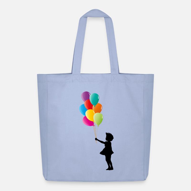 Mädchen mit bunten Luftballons - Midweight recycelter Stoffbeutel von Stanley/Stella - Sky