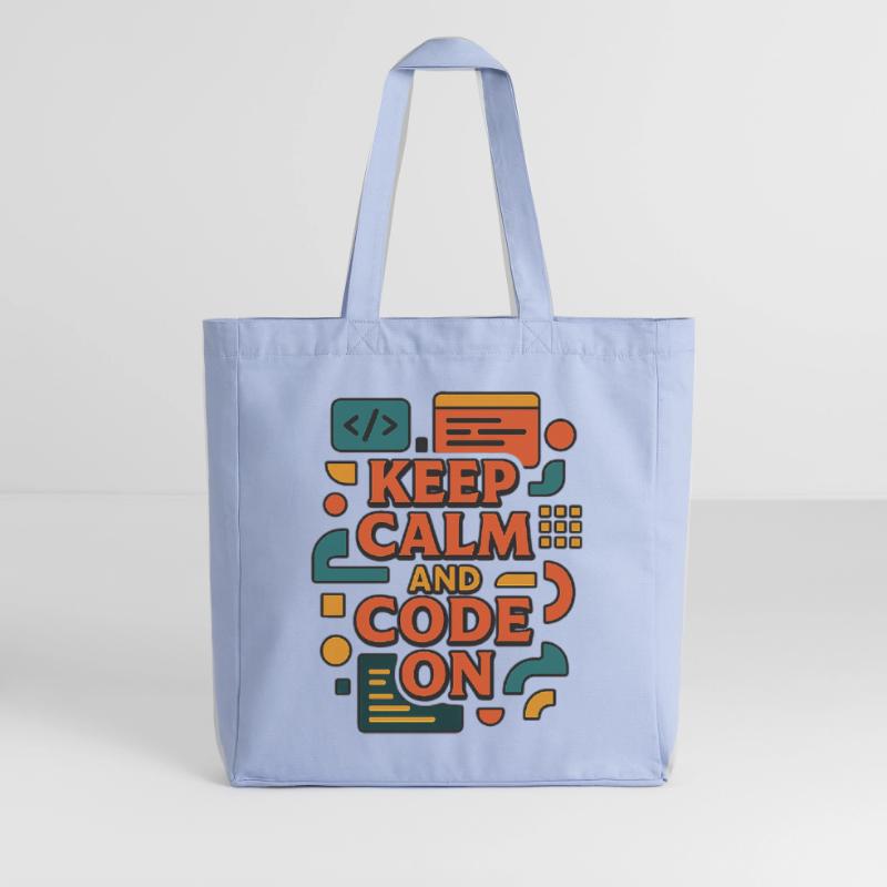 Keep Calm and Code On – Funny Coder Shirt Midweight Recycled Tote Bag by Stanley/Stella