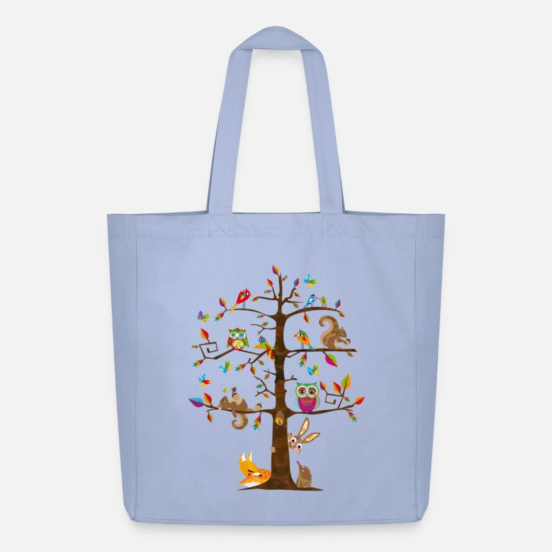 Ein Baum und viele Tiere - Midweight recycelter Stoffbeutel von Stanley/Stella - Sky