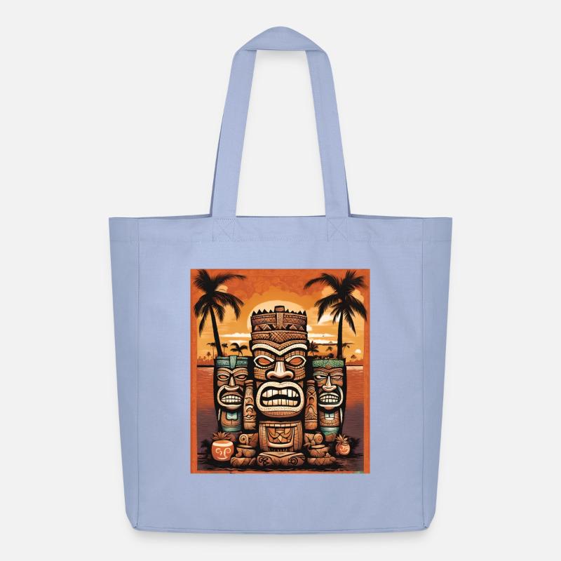 Tiki Statuen - Midweight recycelter Stoffbeutel von Stanley/Stella - Sky