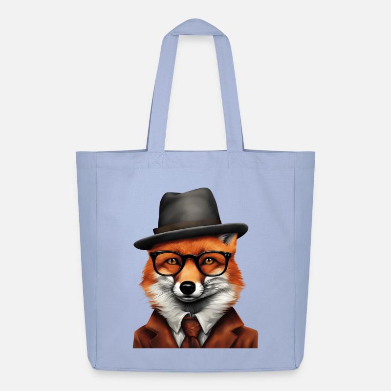 Sherlock Fox in klassischer Kleidung - Midweight recycelter Stoffbeutel von Stanley/Stella - Sky
