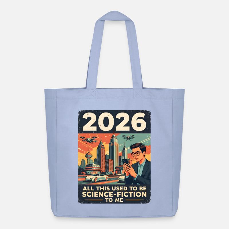 Das Jahr 2026 — klingt nach Science-Fiction, oder? - Midweight recycelter Stoffbeutel von Stanley/Stella - Sky