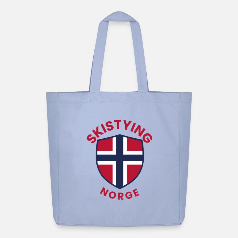 Norwegens Ski-Stil-Schild - Midweight recycelter Stoffbeutel von Stanley/Stella - Sky