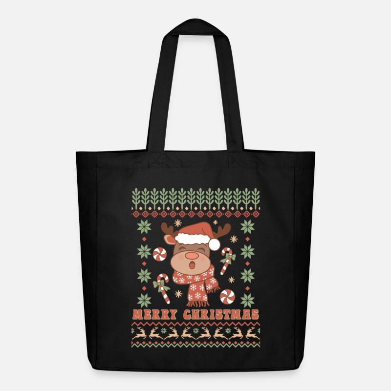 Hässlicher Weihnachtspullover - Midweight recycelter Stoffbeutel von Stanley/Stella - Schwarz