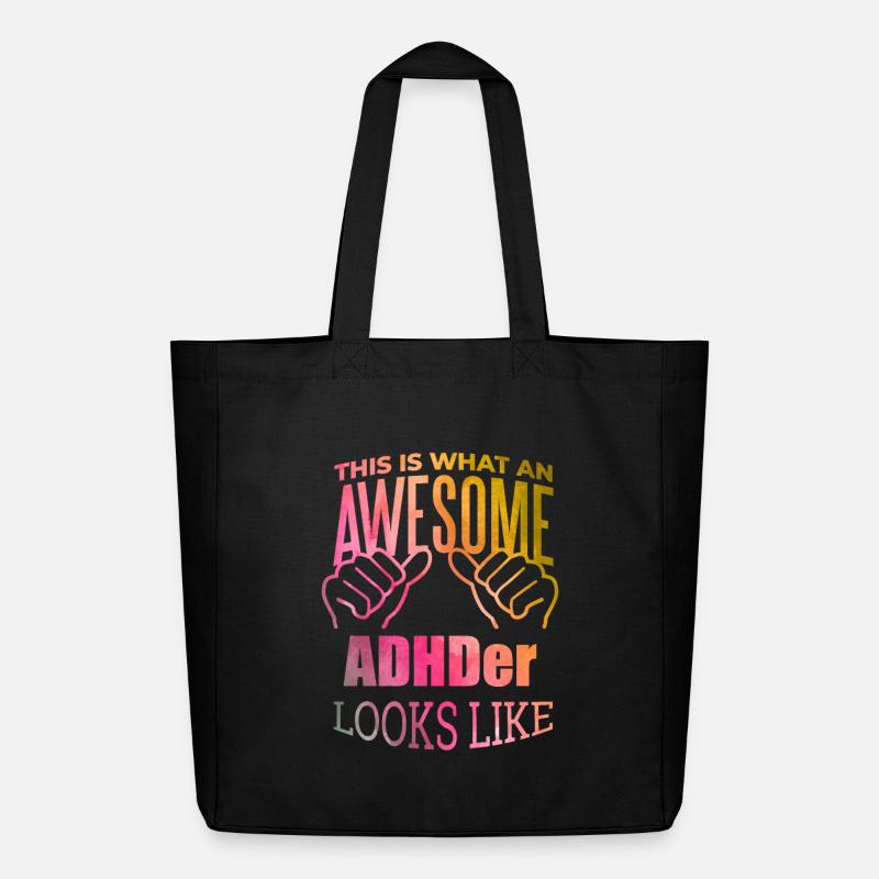 ADHD - Midweight Recycled Tote Bag by Stanley/Stella - black