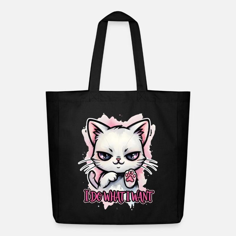 Vilain chat, je fais ce que je veux. - Tote bag Stanley/Stella Midweight recyclé - noir