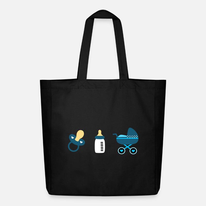 Baby Geburt 2025 Geschenk Geschenkidee - Midweight recycelter Stoffbeutel von Stanley/Stella - Schwarz