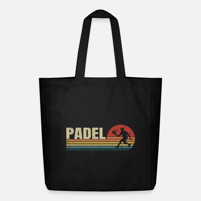 Padel Retro Sunset - Midweight recycelter Stoffbeutel von Stanley/Stella - Schwarz