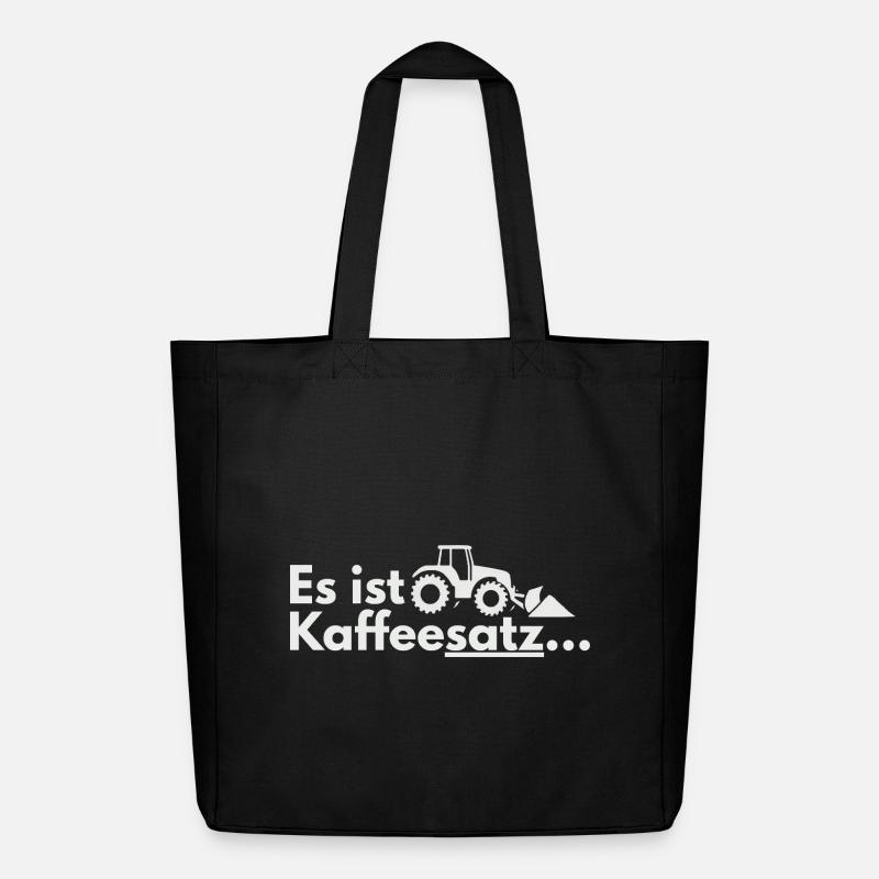Kaffee-Ernte Traktor Motiv - Midweight recycelter Stoffbeutel von Stanley/Stella - Schwarz