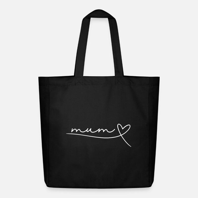 Mum Mom Mama Mutter, Muttertag, Geburt, Herz - Midweight recycelter Stoffbeutel von Stanley/Stella - Schwarz