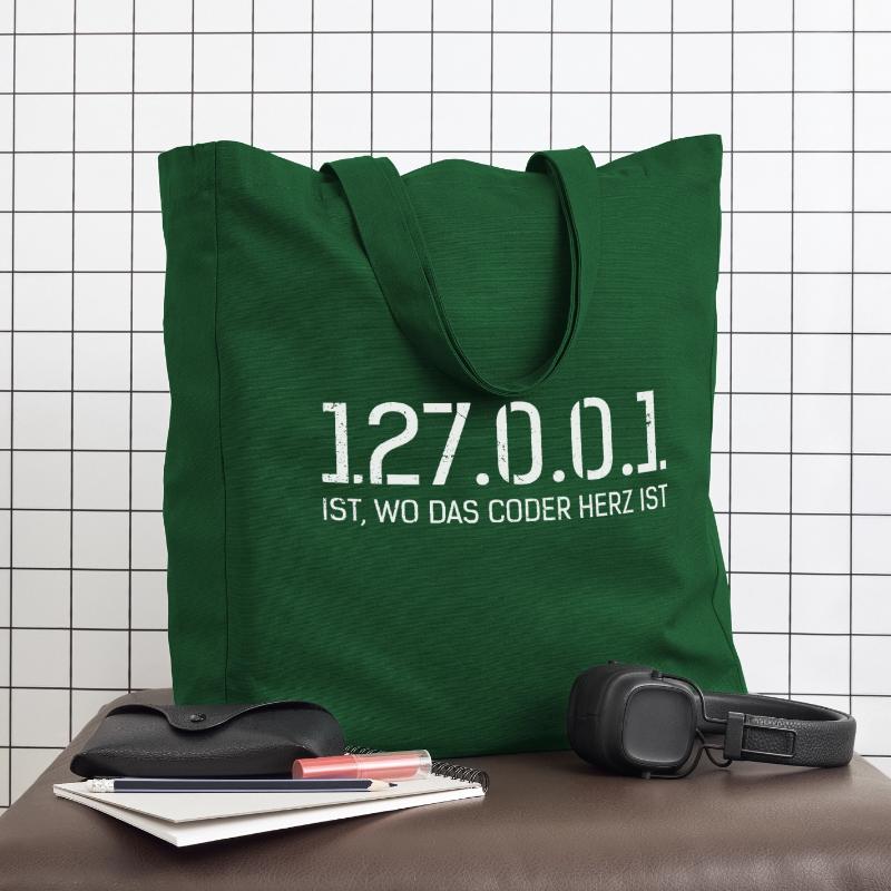 Science Coder 127.0.0.1 IST. WO CODER HERZ IST Midweight recycelter Stoffbeutel von Stanley/Stella