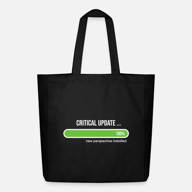 Critical Update New Perspective Installed - Midweight Recycled Tote Bag by Stanley/Stella - black