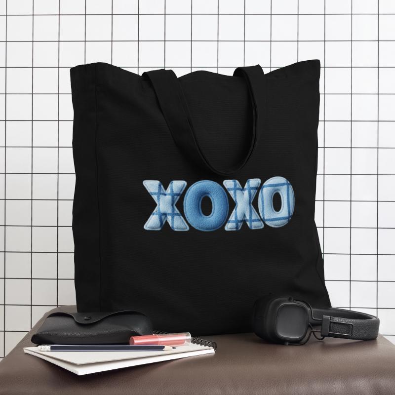 XOXO Patchwork Look mit Stoff Optik Midweight recycelter Stoffbeutel von Stanley/Stella
