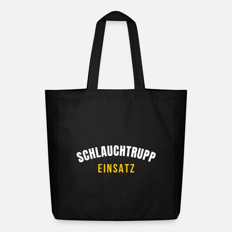 Schlauchtrupp Einsatz – Feuerwehr Crew T‑Shirt - Midweight recycelter Stoffbeutel von Stanley/Stella - Schwarz