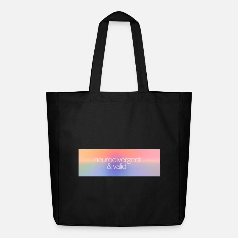 Neurodivergent & valid - Midweight Recycled Tote Bag by Stanley/Stella - black