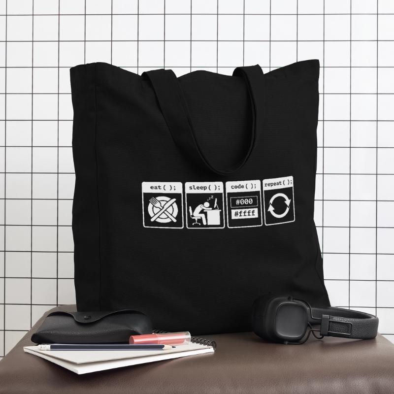 Eat Sleep Code Repeat – Conception de flux de travail pour codeurs Tote bag Stanley/Stella Midweight recyclé