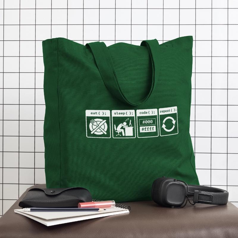 Eat Sleep Code Repeat – Coder Workflow Design Midweight recycelter Stoffbeutel von Stanley/Stella