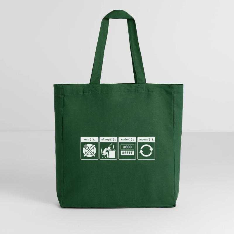 Eat Sleep Code Repeat – Coder Workflow Design Midweight recycelter Stoffbeutel von Stanley/Stella