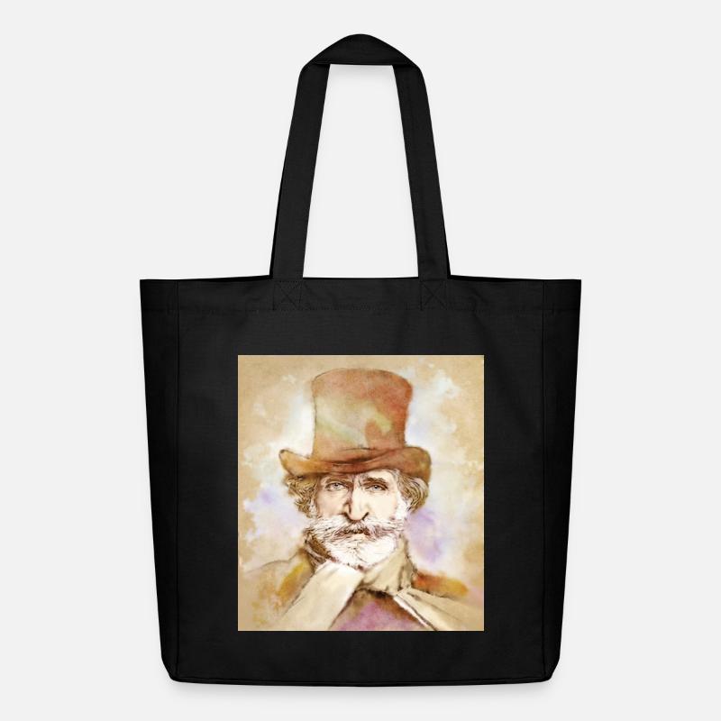 Giuseppe Verdi im Aquarell Stil - Midweight recycelter Stoffbeutel von Stanley/Stella - Schwarz