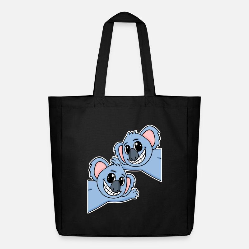 Koala Koalas - Midweight Recycled Tote Bag by Stanley/Stella - black
