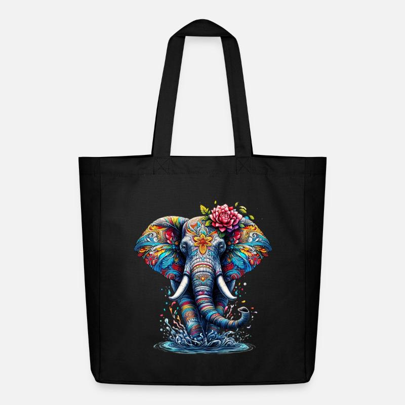 Elefant - Midweight recycelter Stoffbeutel von Stanley/Stella - Schwarz