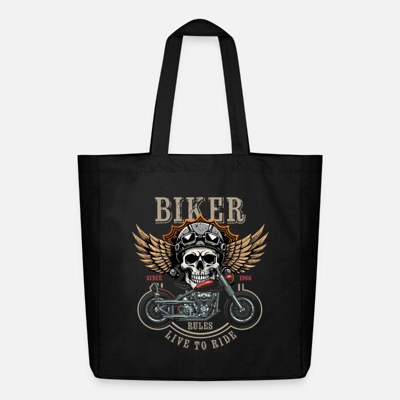Biker Rules - Since 1966 - Live to Ride - Midweight recycelter Stoffbeutel von Stanley/Stella - Schwarz