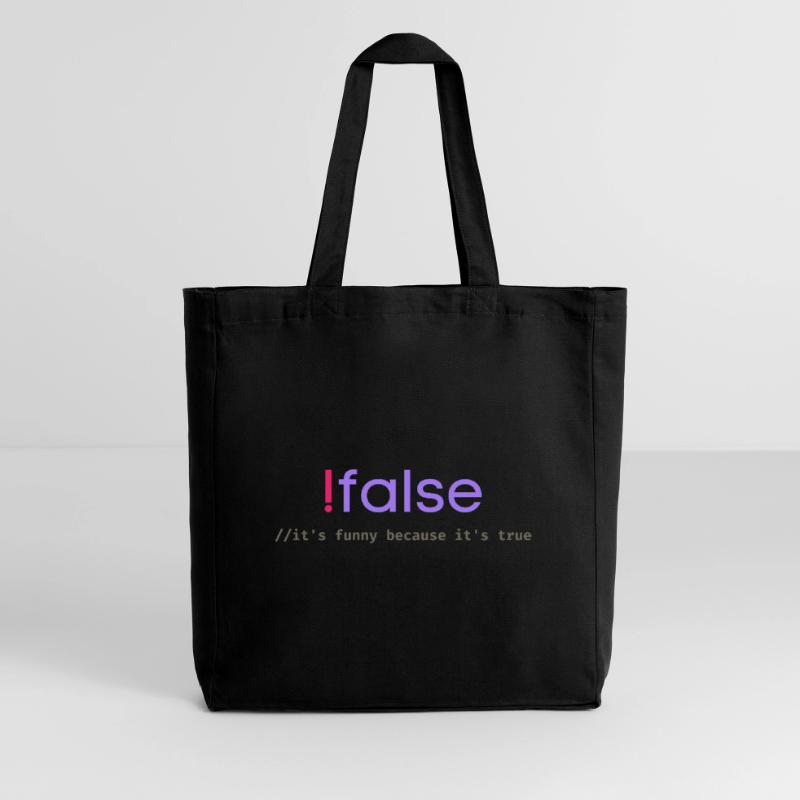 Ifalse Funny Coder Programming Pun Midweight Recycled Tote Bag by Stanley/Stella
