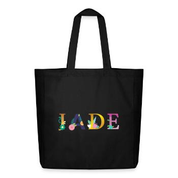 JADE name decorated with flowers - Midweight Recycled Tote Bag by Stanley/Stella - black - Front