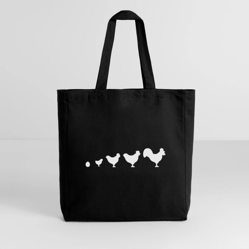 Evolution Farmer Chicken Rooster Funny Midweight Recycled Tote Bag by Stanley/Stella