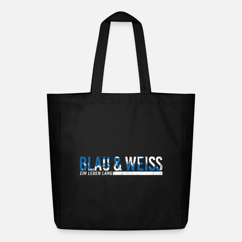 Blau und Weiß ein Leben lang - Midweight recycelter Stoffbeutel von Stanley/Stella - Schwarz