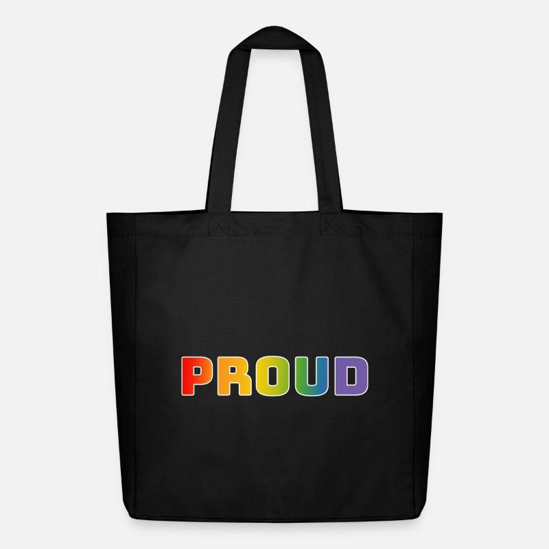 Regenbogen proud weiss - Midweight recycelter Stoffbeutel von Stanley/Stella - Schwarz