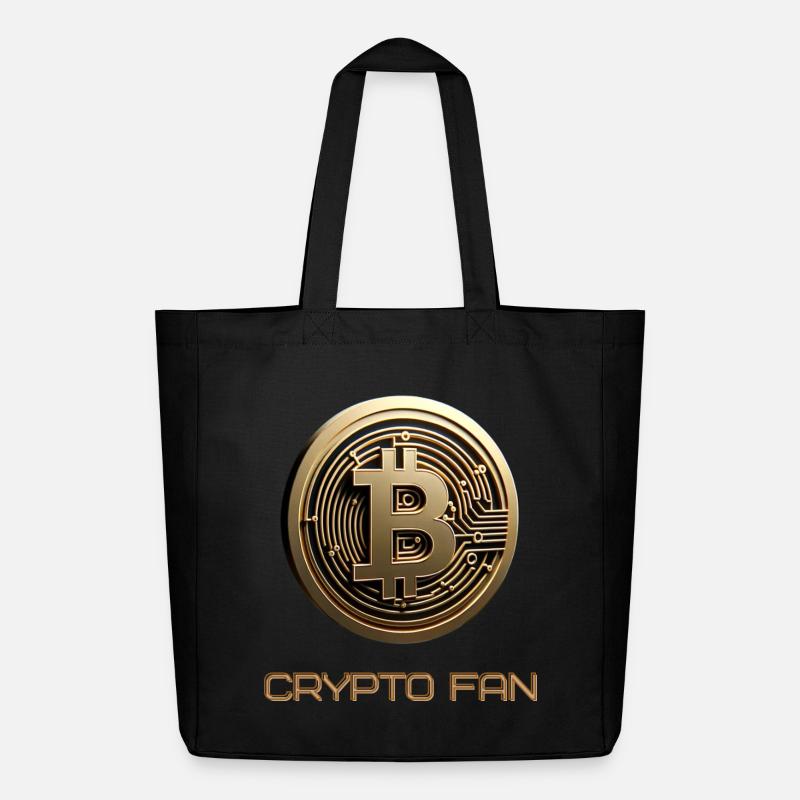 Bitcoin 3D Cryptocurrency - Midweight Recycled Tote Bag by Stanley/Stella - black