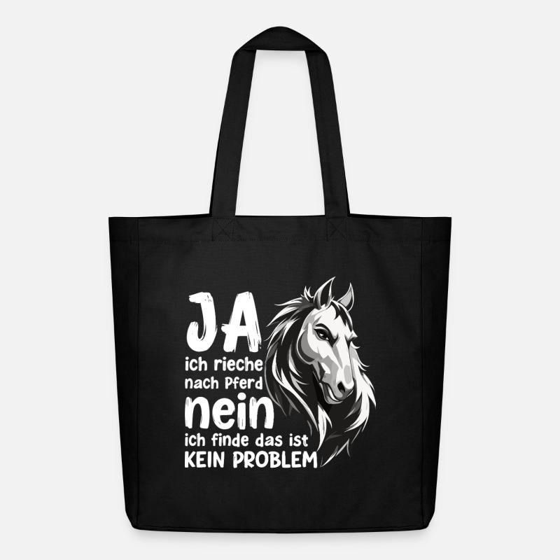 Pferde Spruch mit Pferdekopf Statement Hobby - Midweight recycelter Stoffbeutel von Stanley/Stella - Schwarz