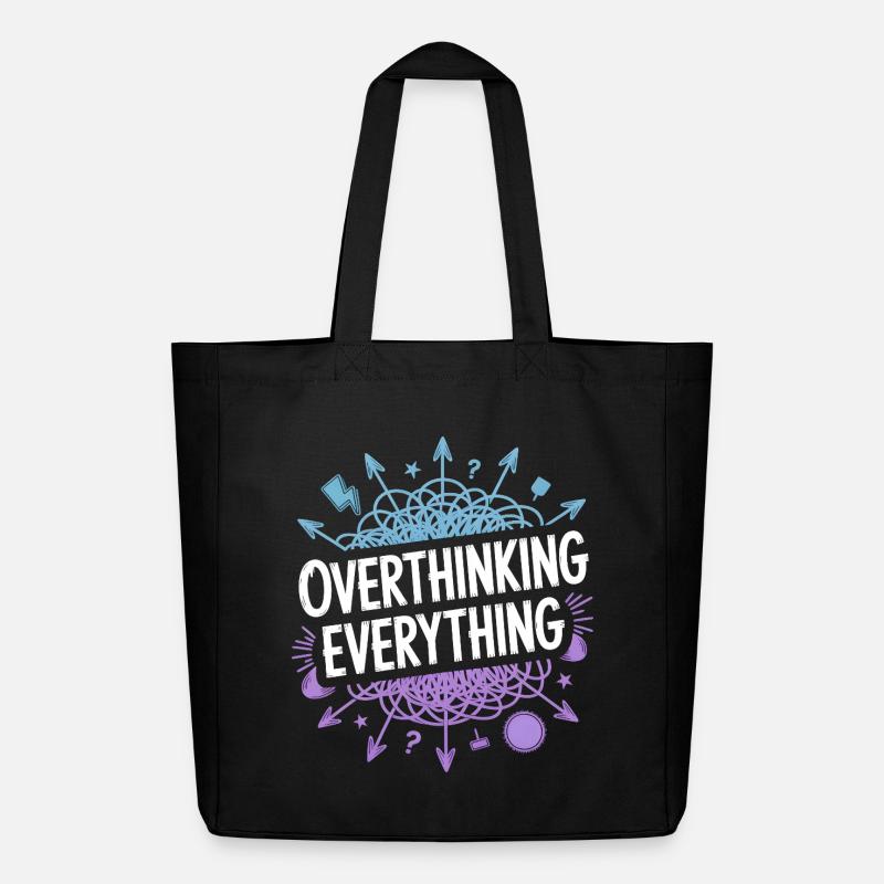 Overthinking Everything ADHS Chaos - Midweight recycelter Stoffbeutel von Stanley/Stella - Schwarz