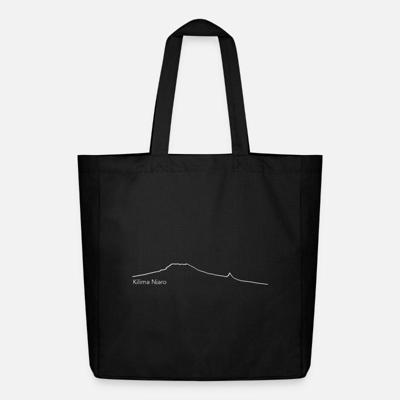 Mount Kilimanjaro outline - Midweight recycelter Stoffbeutel von Stanley/Stella - Schwarz