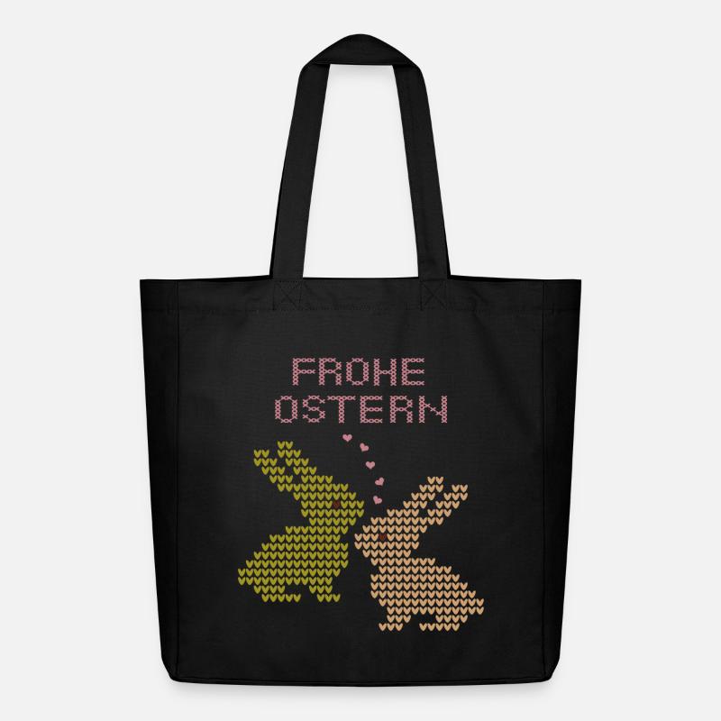 Frohe Ostern - Midweight recycelter Stoffbeutel von Stanley/Stella - Schwarz