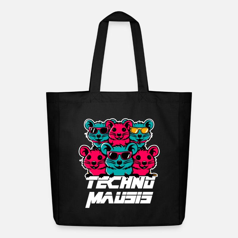 Techno Mausis - Midweight recycelter Stoffbeutel von Stanley/Stella - Schwarz
