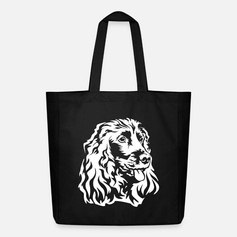 Cocker Spaniel head "Black Edition" - Midweight Recycled Tote Bag by Stanley/Stella - black