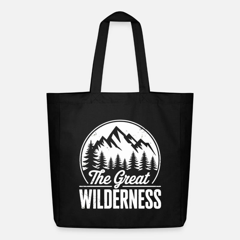 Die große Wildnis - Berge & Bäume - Midweight recycelter Stoffbeutel von Stanley/Stella - Schwarz
