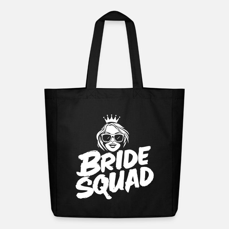 Braut „Bride Squad“-Design - Midweight recycelter Stoffbeutel von Stanley/Stella - Schwarz